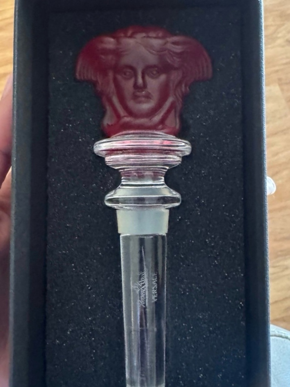Versace Medusa Red Crystal Bottle Stopper Barware